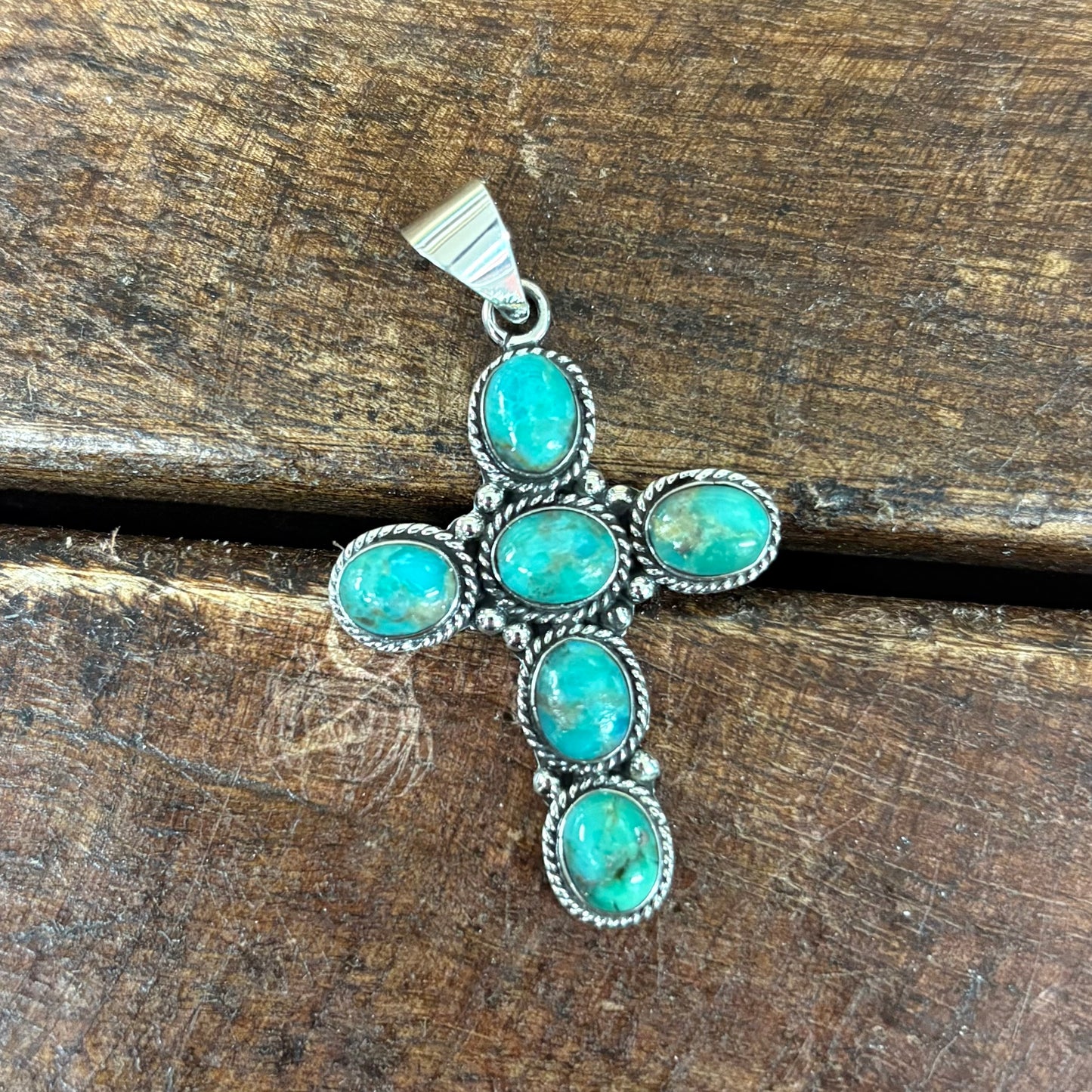 Turquoise Bubble Cross Pendant - Boho Sol