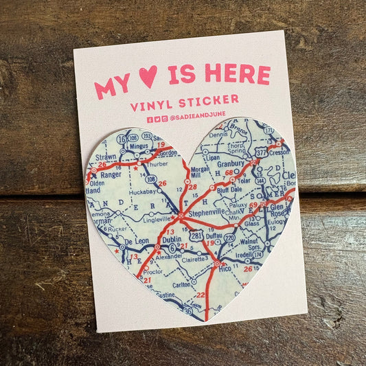 Stephenville Map Sticker - Sadie and June