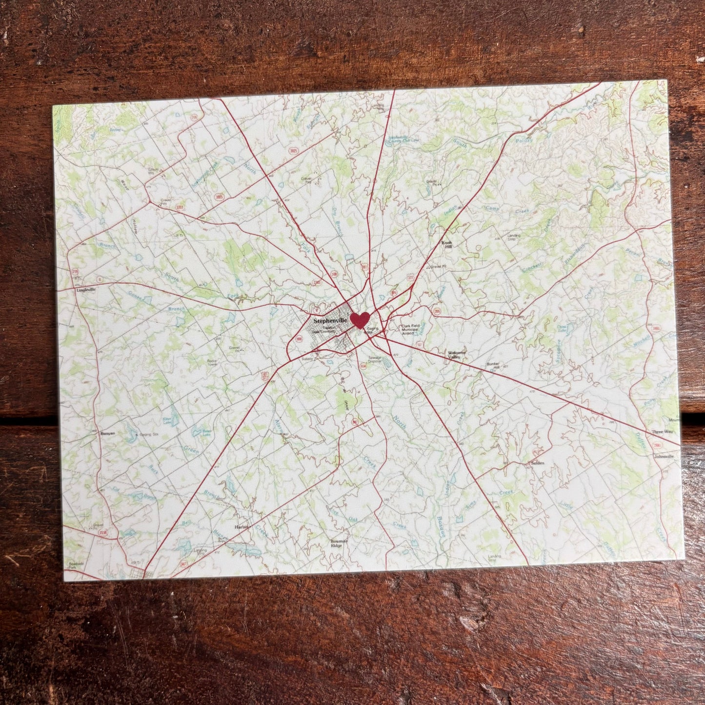 Stephenville Map Postcard - Sadie and June
