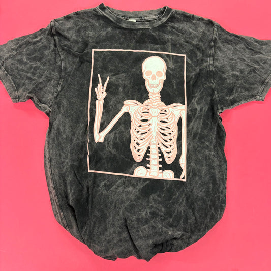 Peace Skelly Mineral Wash Tee - PPTX