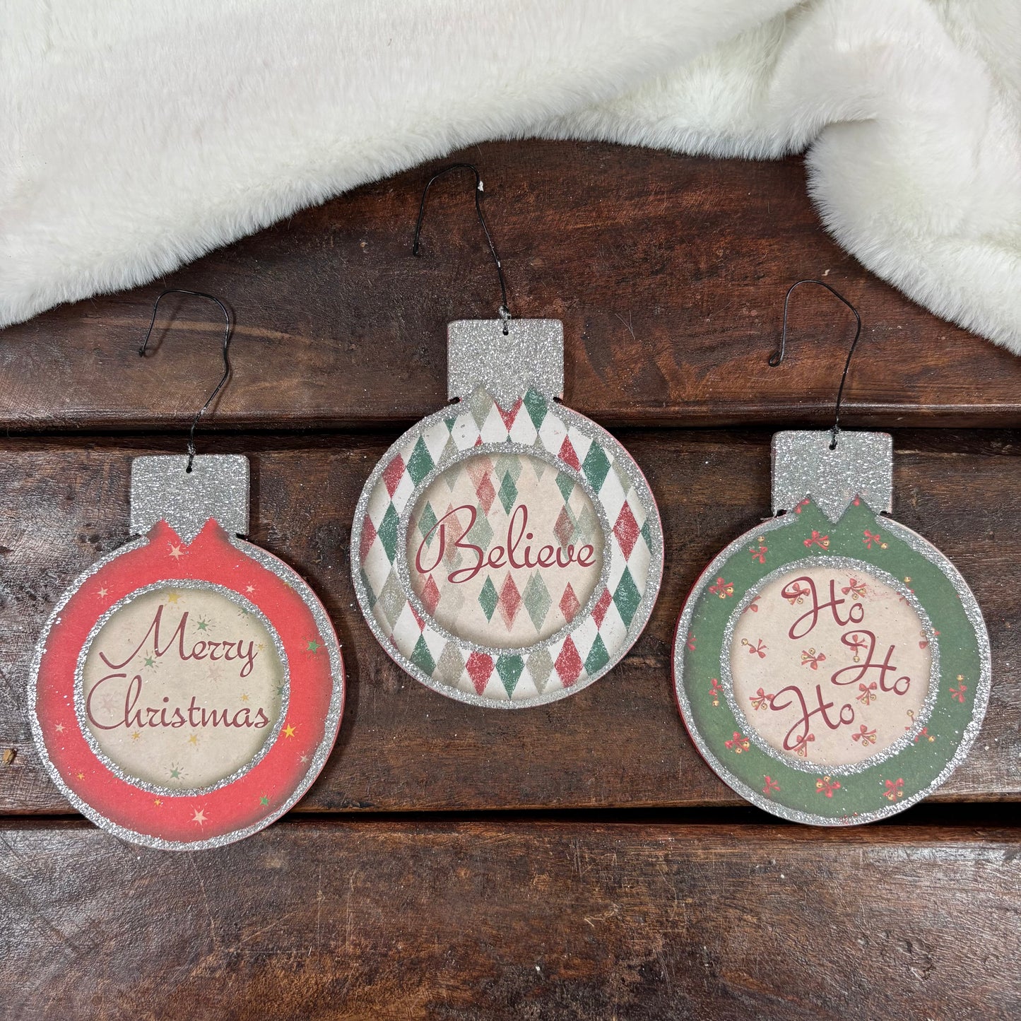 Jolly Santa Ornaments - Primitives By Kathy