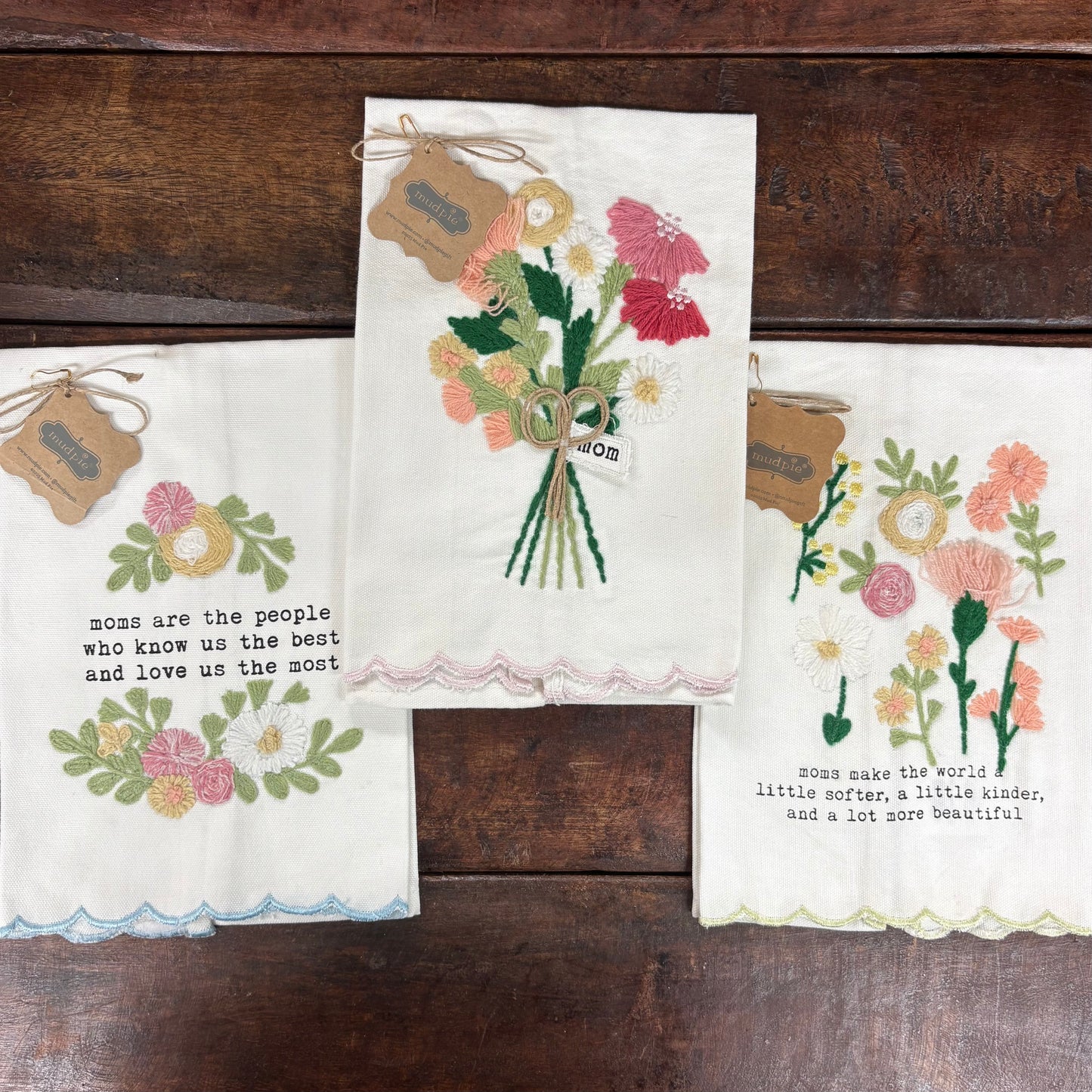 Embroidered Mom Towels - Mud Pie