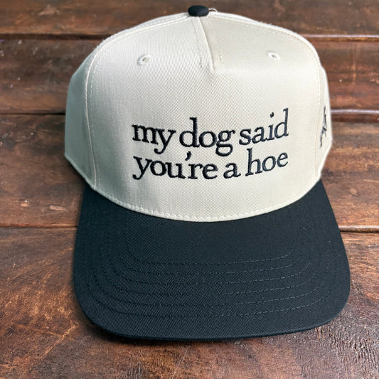 My Dog Said Canvas Cap - Black/Natural - Mad Hatter Co.