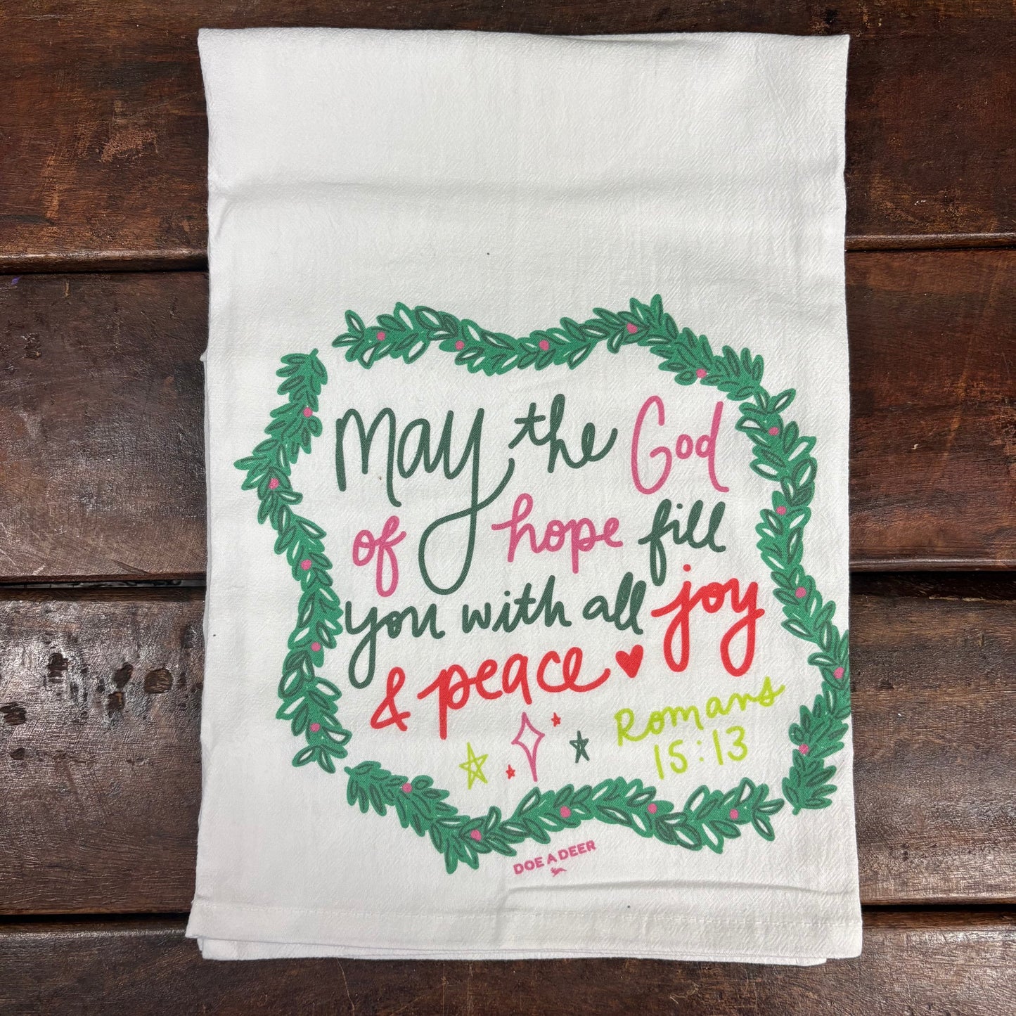 May The God of Hope Tea Towel - Doe A Deer