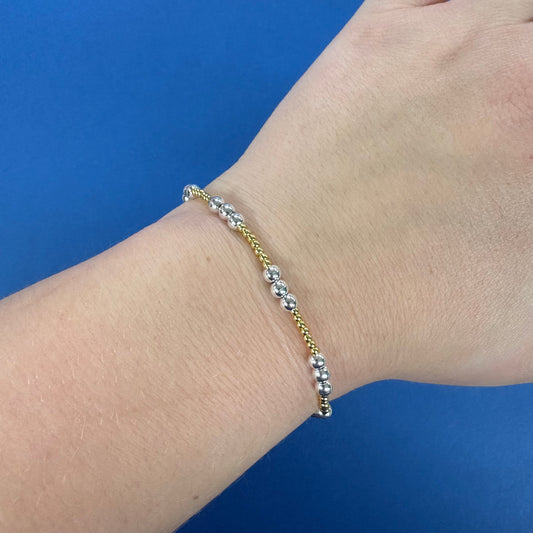Gold And Silver Beaded Bracelet - Girlie Girl Originals