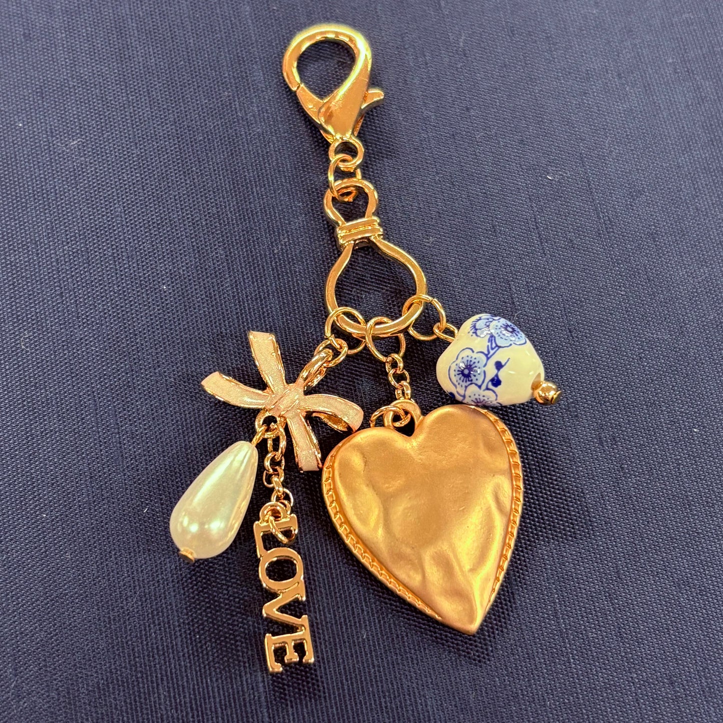 Porcelain and Pearl Bag Charm - JOSSLYN