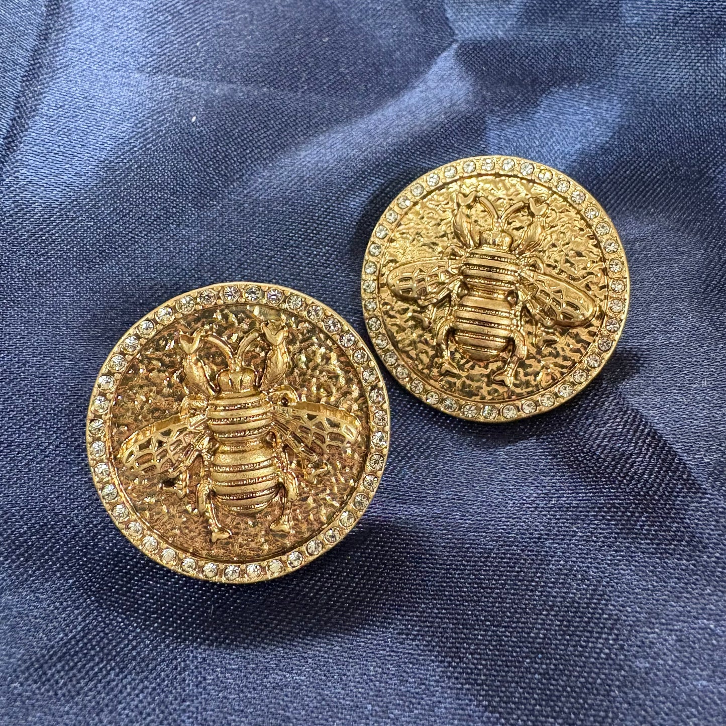 Gold Jeweled Bee Earrings - Sophia Collection