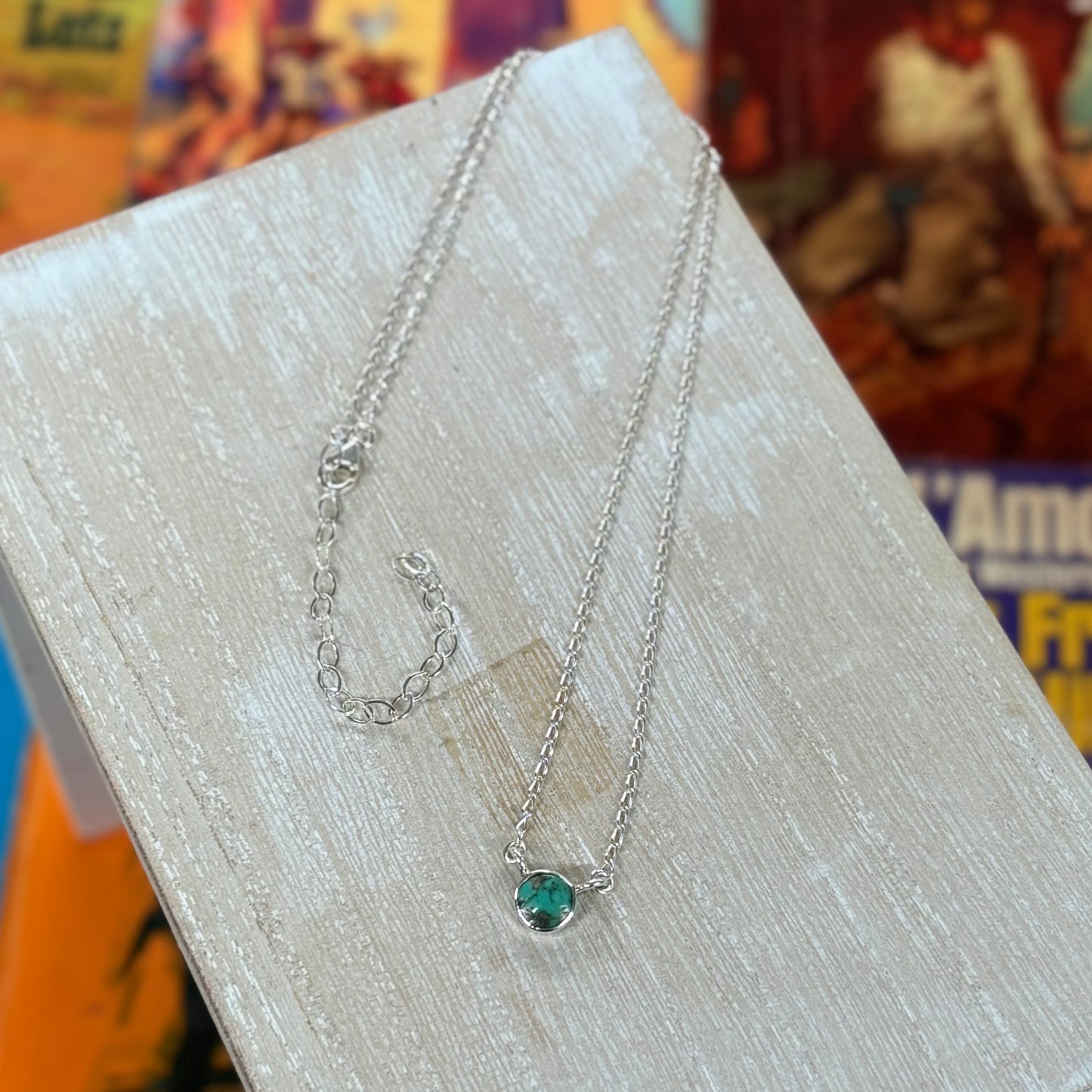 Turquoise Dainty Dot Necklace - Boho Sol