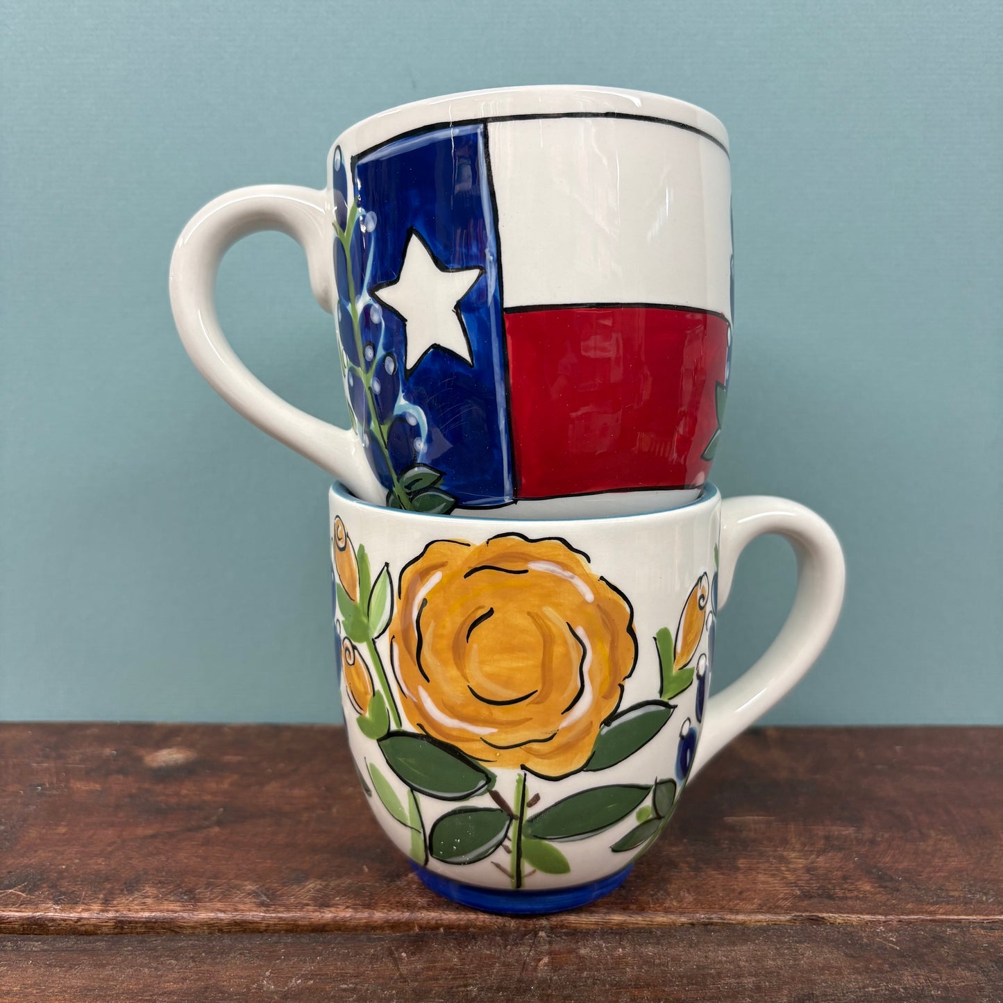 Texas Flag and Flower Mug - Glory Haus