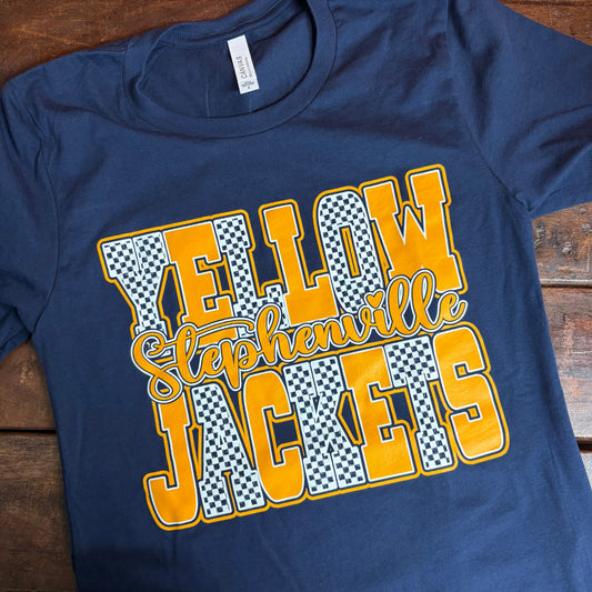 Checkered Yellowjackets Tee - S481