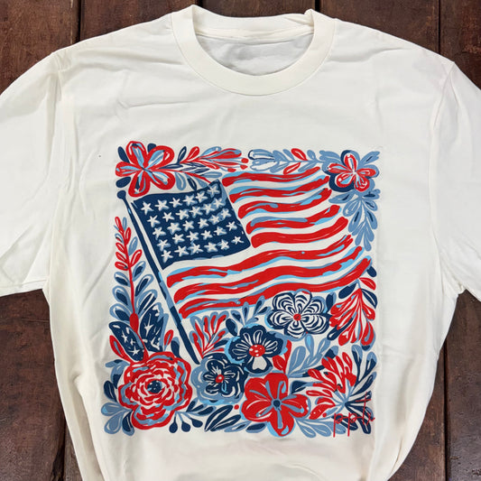 Flag and Flowers Tee - PPTX