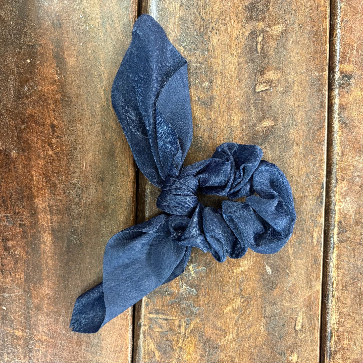 Navy Mini Ribbon Scrunchie - Accity