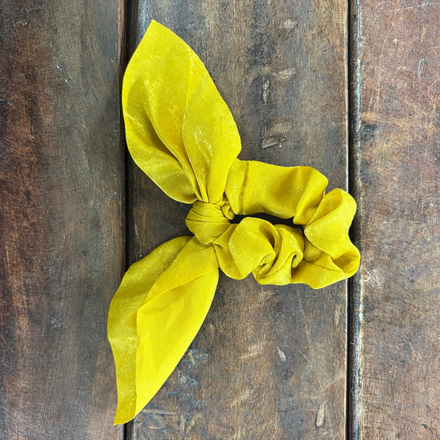 Mustard Mini Ribbon Scrunchie - Accity