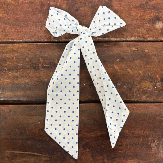 White Mini Polka Dot Twilly - Accity