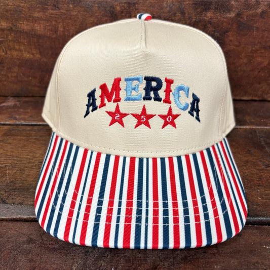 America 250 Striped Cap - Ruby Moon