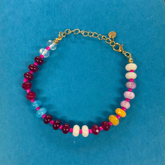 Pink Multi Beaded Bracelet - JOSSLYN