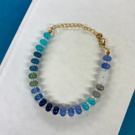 Blue Multi Beaded Bracelet - JOSSLYN