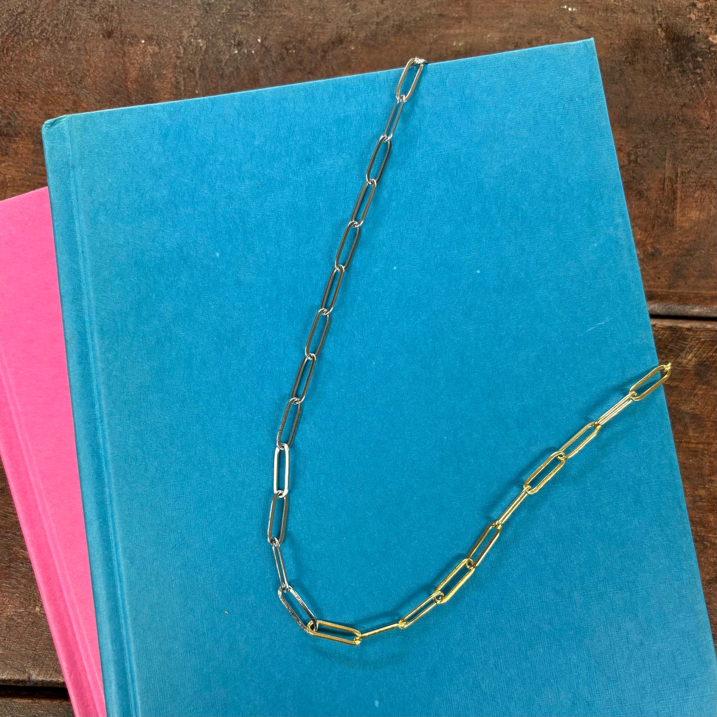 Two Tone Mixed Metal Chain Necklace - JOSSLYN