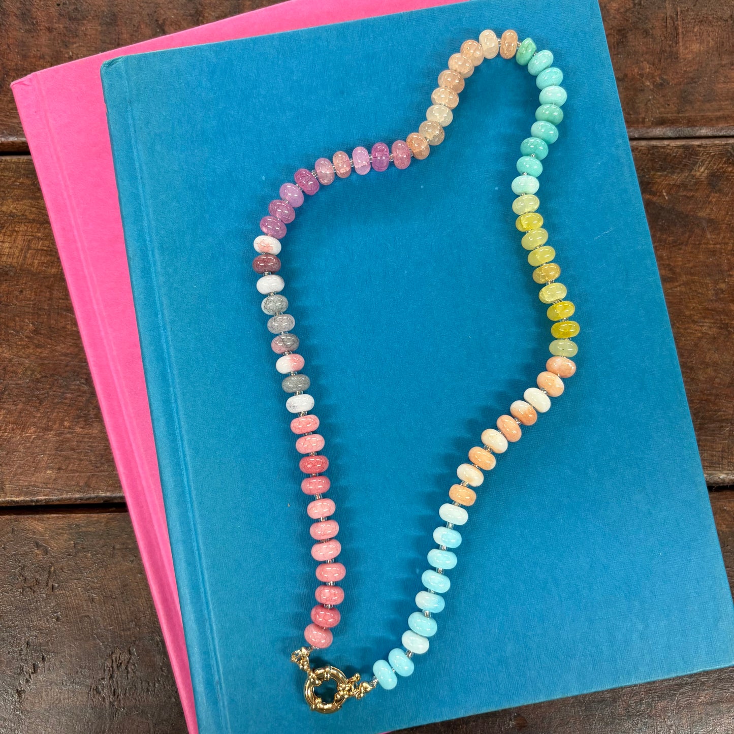 Pastel Natural Stone Multi Necklace - JOSSLYN