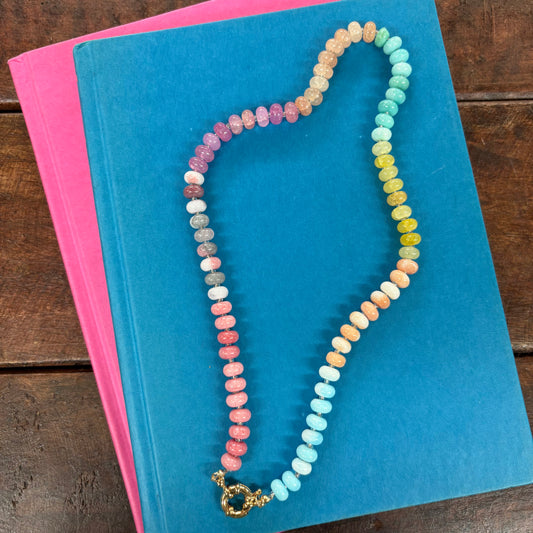 Pastel Natural Stone Multi Necklace - JOSSLYN