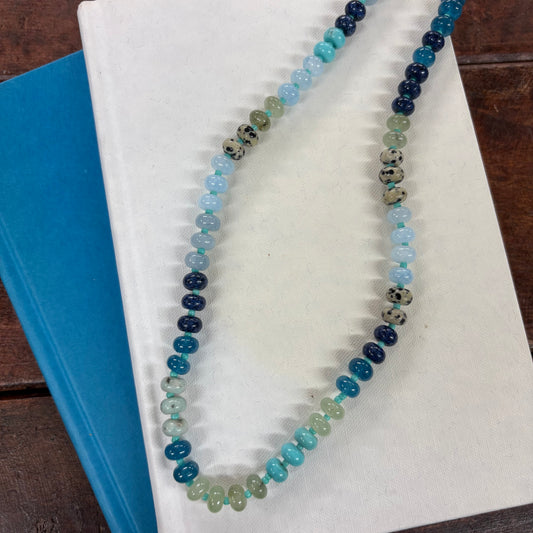 Blue Natural Stone Multi Necklace - JOSSLYN