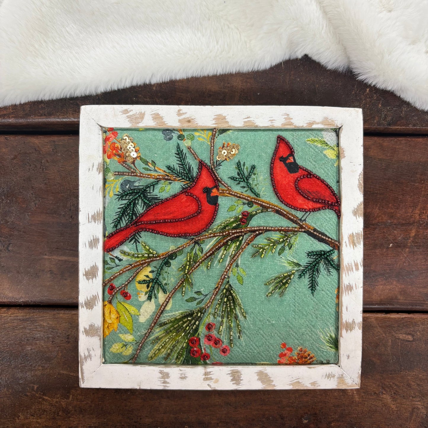 Embellished Cardinals Shelf Sitter - C and F