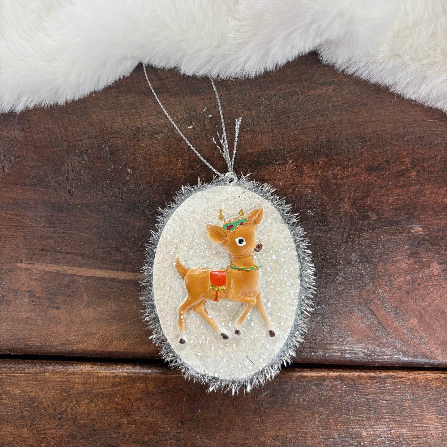 Vintage Reindeer Ornament - C and F