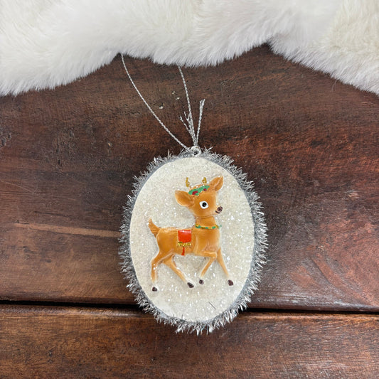 Vintage Reindeer Ornament - C and F