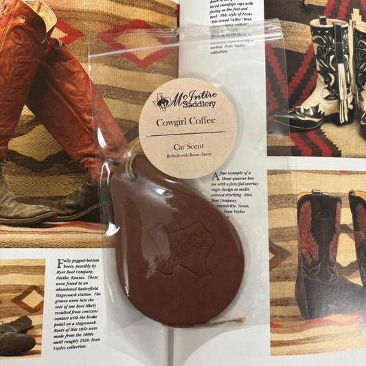 Cowgirl Coffee Car Tag - McIntire Saddlery