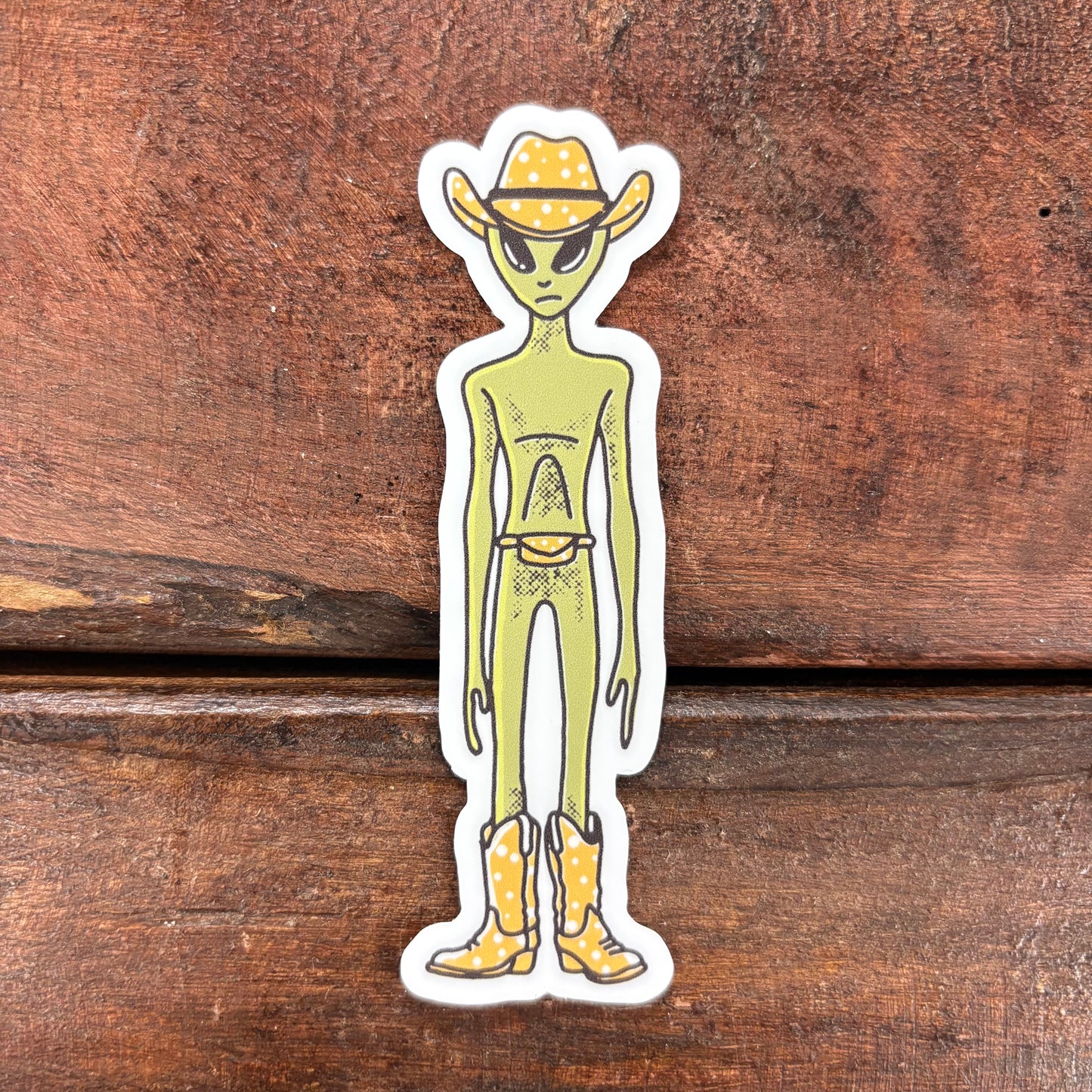 Cowboy Alien Sticker - Mugsby