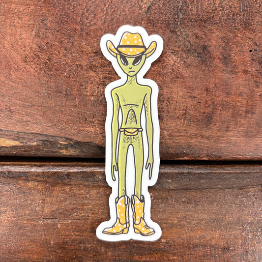 Cowboy Alien Sticker - Mugsby