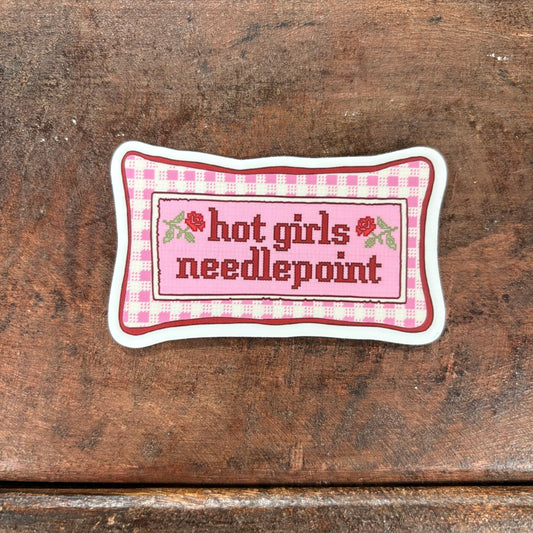 Hot Girls Needlepoint Sticker - Brittany Paige