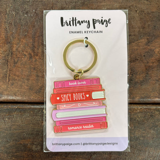 Spicy Books Enamel Keychain - Brittany Paige