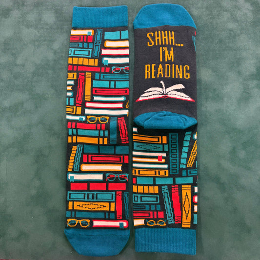 Shhh I'm Reading Socks - Lavley