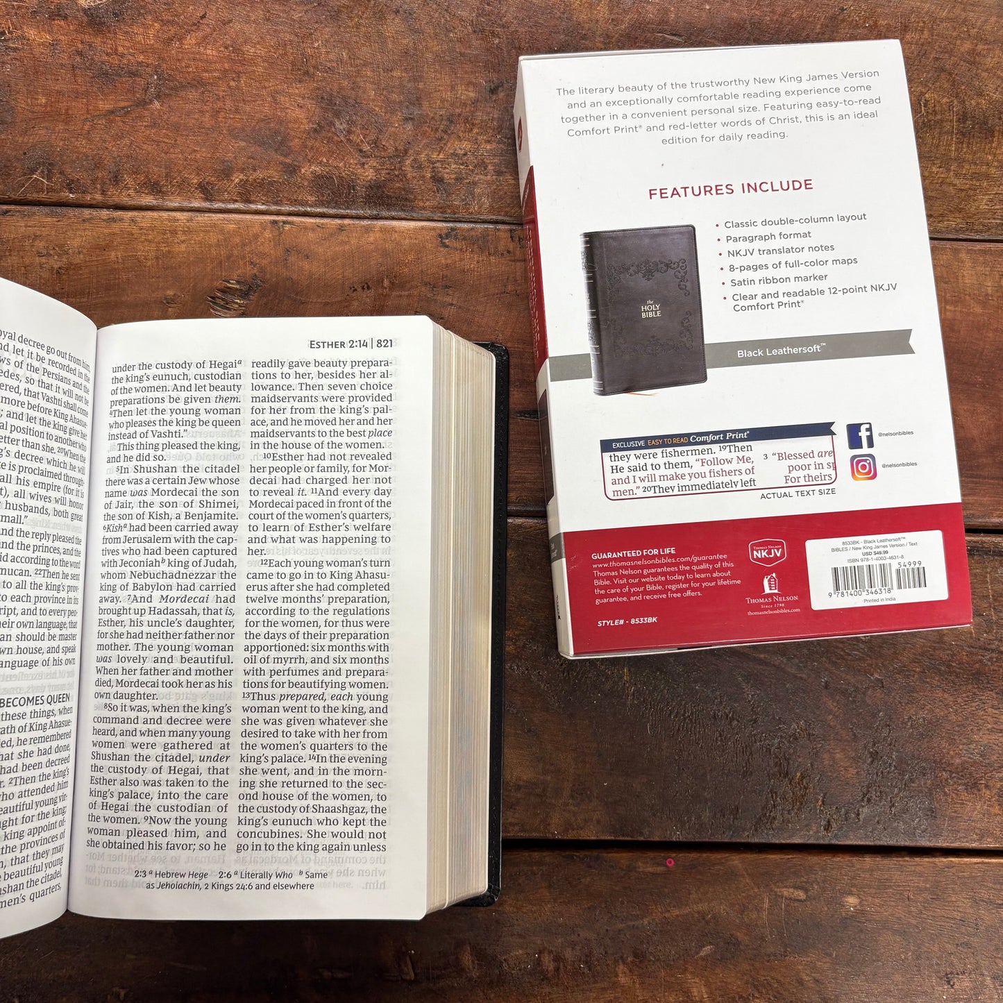 NKJV Personal Size Giant Print Black Leathersoft - Harper Collins