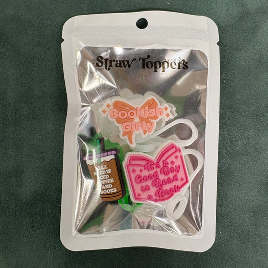 Bookish Girly Straw Toppers