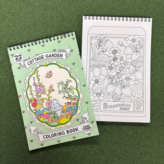 Cottage Garden Premium Coloring Book - Antiquaria Mercantile
