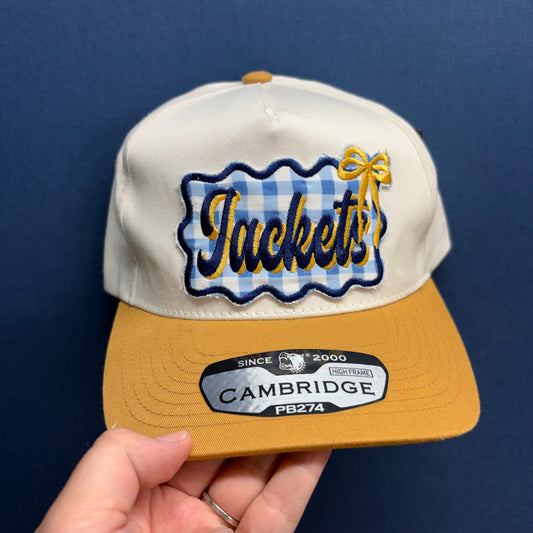 Jackets Blue Gingham Cap (Yellow Bill) - Lucky Girl TX