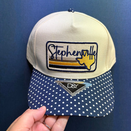 SVille Texas Stripes Cap (Polka Dot Bill) - Lucky Girl TX
