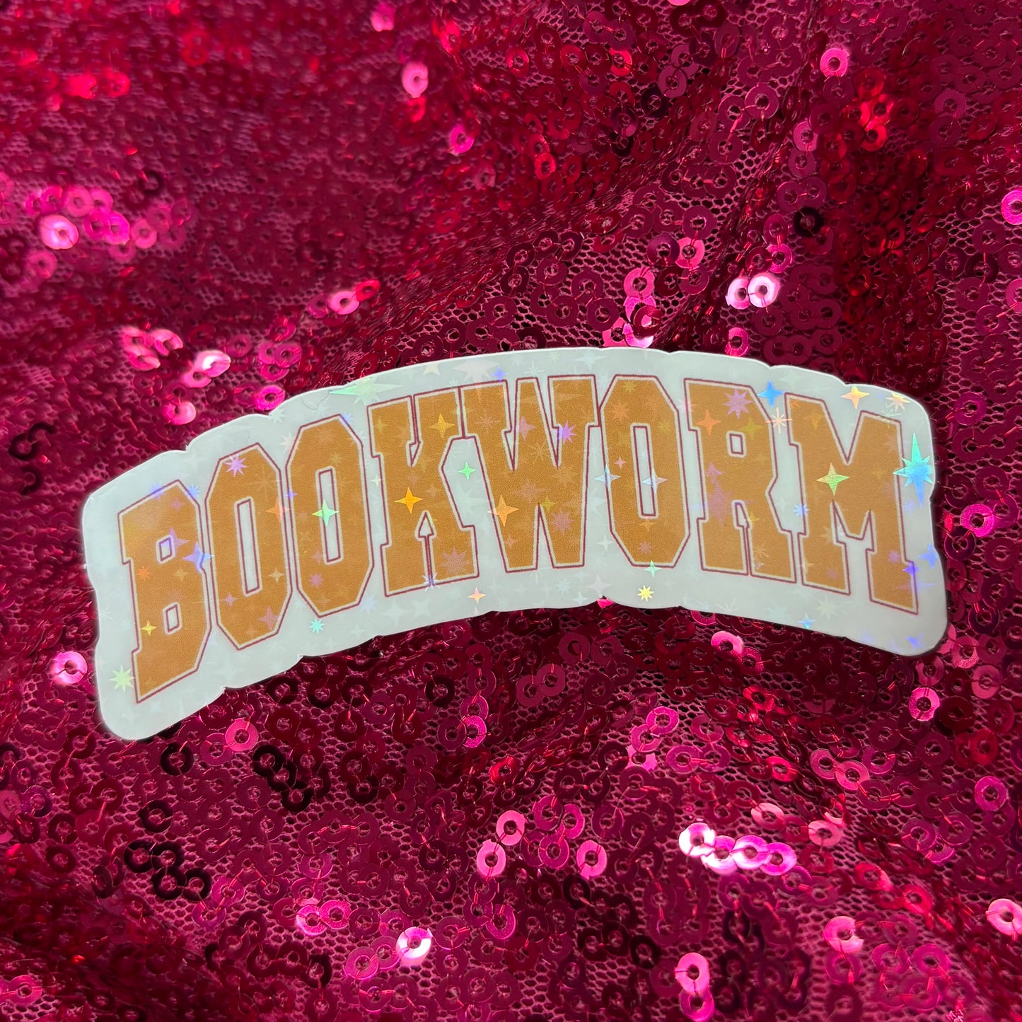 Bookworm Varsity Sticker - Purely Bookish