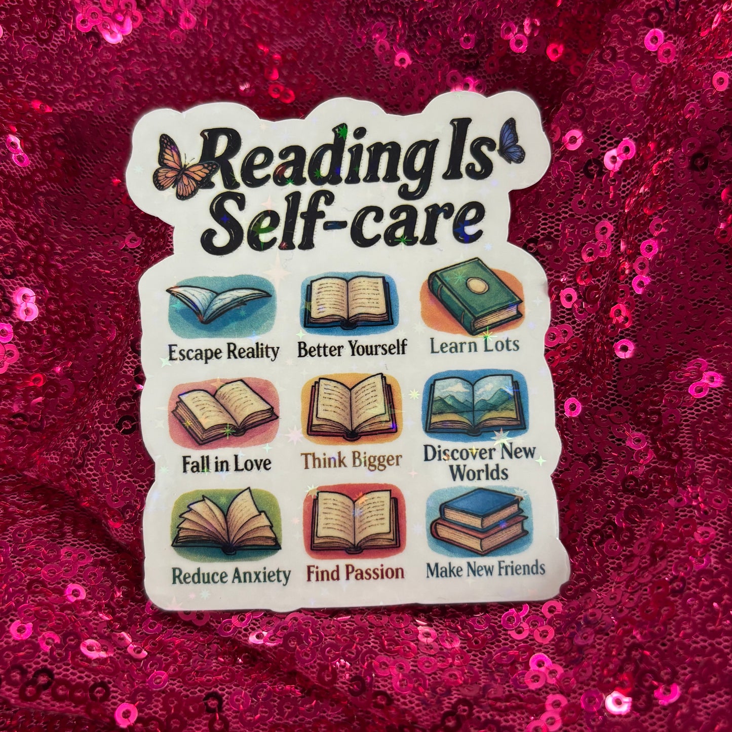 Reading Is Self Care Sticker - Purely Bookish