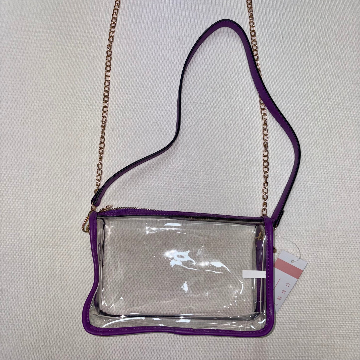 Purple Clear Rectangle Crossbody Bag - Hana