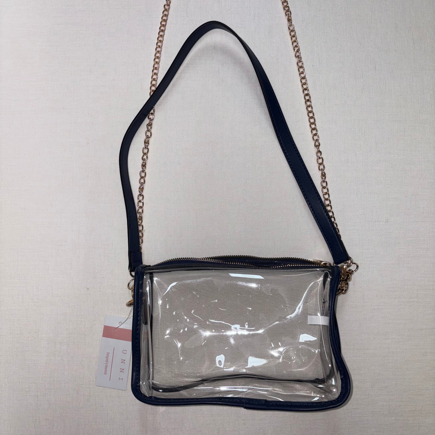 Navy Clear Rectangle Crossbody Bag - Hana