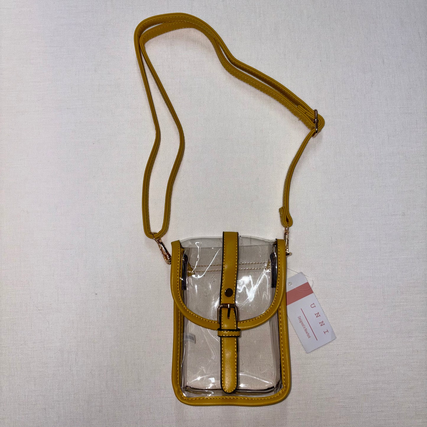 Mustard Clear Crossbody Bag - Hana