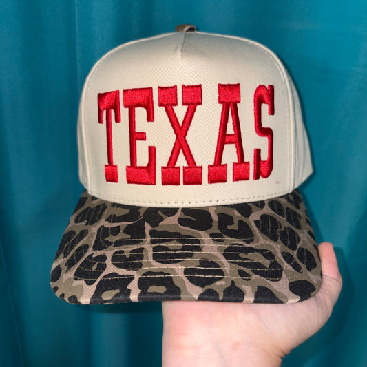 Red and Leopard Texas Cap - Hana