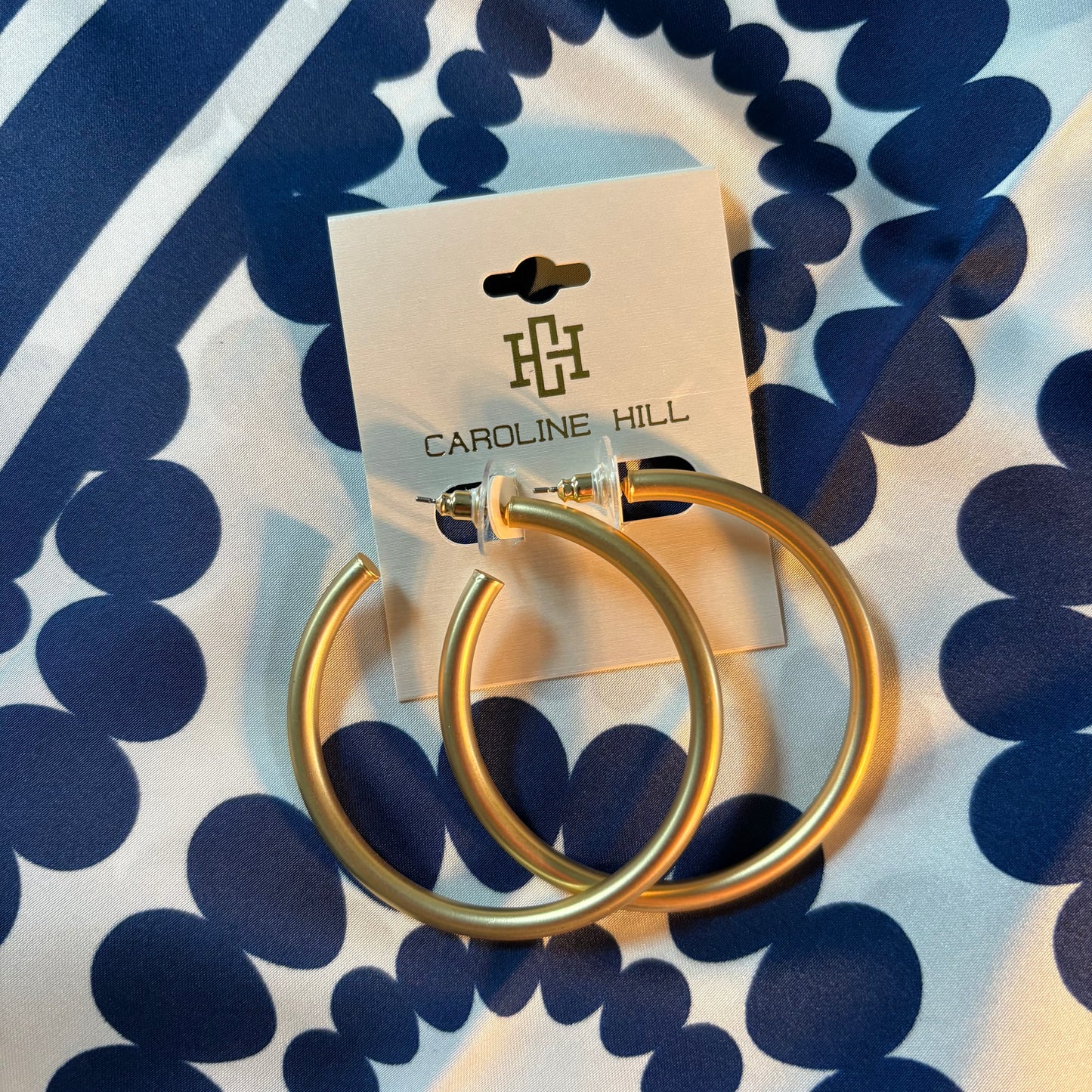 Arden Satin Hoop Earrings - Caroline Hill