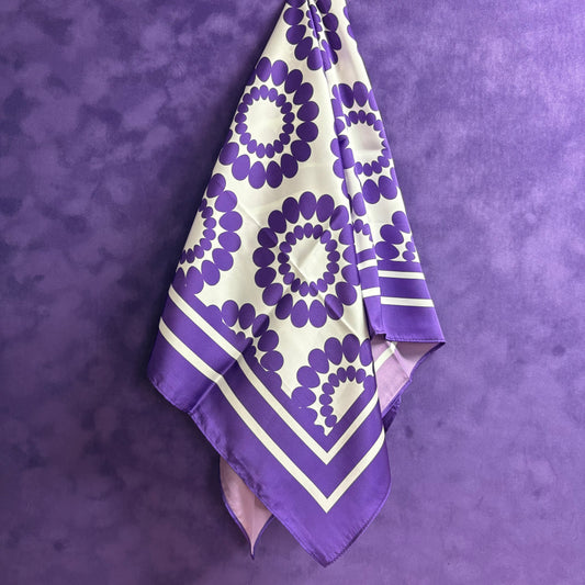 Purple Lucy Floral Scarf - Caroline Hill