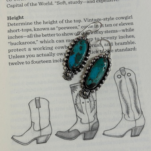 Turquoise Triple Flower Earrings - Boho Sol