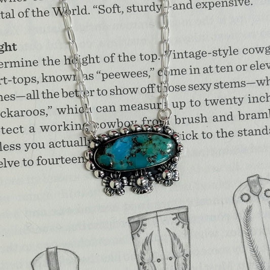 Turquoise Triple Flower Necklace - Boho Sol