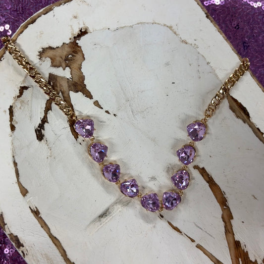 15" Lavender Curb Chain Necklace - Jane Marie